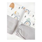 Jaju Baby Bebek Pike Nevresim Takımı Gökkuşağı ve Doğa Temalı 60x120 70x140 80x130 cm Beşiklere Uyumlu