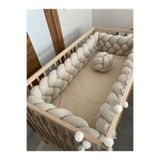 Jaju Baby Bej Renk 80x130 cm 4 Örgü Koruma Yatak Koruyucu