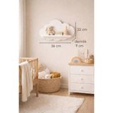 Jaju Baby Beyaz Bulut Çocuk Odası Rafı, 36x22 cm, MDF Duvar Rafı
