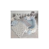 Jaju Baby Beyaz Yıldız Mavi Kombin Babynest Anne Yanı 5'li Set, 80x45 cm