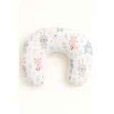 Jaju Baby Emzirme Yastığı, Gri Tavşan Desenli, %100 Pamuklu, Yıkanabilir Kılıf