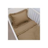 Jaju Baby Fırfırlı Bebek Nevresim Takımı, 60x120 - 70x140 - 80x130 cm Uyumlu, Kahverengi