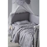 Jaju Baby Fırfırlı Gri 80x130 Renk Beşik/montessori Kenar Koruma Ve Nevresim Takımı Uyku Seti
