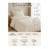 Jaju Baby Fırfırlı Nevresim Takımı Krem 3 Parça 90x190 / 100x200 / 120x200 cm Yataklara Uyumlu