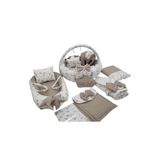 Jaju Baby Geyik Tasarım Lüx Babynest Oyun Minderi 10 Parça Set, Kahverengi