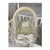 Jaju Baby Gold Mickey Kombineli Cibinlik Ve Oyuncak Askılı Lüx Tasarım Fırfırlı Babynest