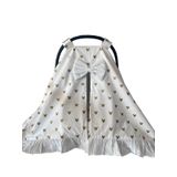 Jaju Baby Gold Poplin Kumaş Fırfırlı Puset Örtüsü Ve Çarşafı