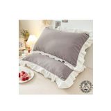 Jaju Baby Gri Beyaz Fırfırlı Yastık Kılıfı 2 Adet 70x50 cm