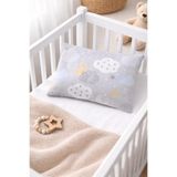 Jaju Baby Gri Bulut Antialerjik Bebek Yastığı ve Yastık Kılıfı, 35x45 cm, %100 Pamuklu