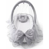 Jaju Baby Gri Cibinlik ve Oyuncak Askılı Lüx Tasarım Babynest - Gri - Beyaz
