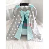 Jaju Baby Gri ve Mint Kombinli Puset Örtüsü ve İç Kılıfı