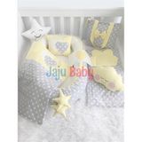 Jaju Baby Jaju Babynest Sarı Yıldızlı Babynest Bebek Yatağı Set - Vizon