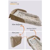 Jaju Baby Kahve Dağ Desenli Çantalı Babynest Bebek Çantası Taşınabilir Anne Yanı Yatağı Baby Nest