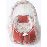 Jaju Baby Kiremit Örgü Kumaş Ponponlu Babynest Oyuncak Aparat ve Tül Set