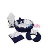 Jaju Baby Lacivert Kaptan Desenli Set Tasarım Lüx Oyun Minderi Babynest