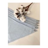 Jaju Baby Mavi Düz %100 Pamuk Çift Katlı Müslin Çıtçıtlı Bebek Salya & Fular Meva Önlük, 5 Adet, 45x22 cm