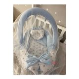 Jaju Baby Mavi Kulaklı Cibinlik ve Oyuncak Aparatlı Lüx Tasarım Babynest