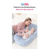 Jaju Baby Mavi Puffy nest Lüx Nest 70x55 Cm Anne Yanı Bebek Yatağı