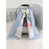 Jaju Baby Mavi ve Gri Yıldız Kombinli Puset Örtüsü ve İç Kılıfı