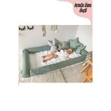 Jaju Baby Montessori Yatak Bariyer 60x120 Beşik Kenar Koruma, Yeşil, Organik Pamuk