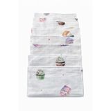 Jaju Baby Müslin Cupcake Bebek Ağız Sırt Boyun Mendili, 8 Adet, 23x25 cm, %100 Pamuk, Çok Renkli