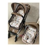 Jaju Baby Müslin Tilki Kumaş Bebek Arabası Minderi ve Puset Minderi Set