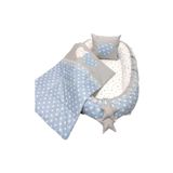 Jaju Baby Nest Mavi Yıldız 3'lü Set Bebek Yatağı Nest Anne Yanı