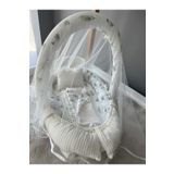 Jaju Baby Nest Örgü kumaş Tüy Desenli Cibinlik Tüllü Babynest ve Bebek Battaniye Set