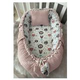 Jaju Baby Nest Pudra Örgü Kumaş Ve Müslin Kumaş Ponponlu Jaju-babynest Anne Yanı Bebek Yatağı