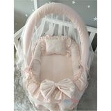Jaju Baby Nest Somon Cibinlik ve Oyuncak Askılı Lüx Tasarım Fırfırlı Jaju-Babynest Anne Yanı - Pembe