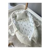 Jaju Baby Örgü Kumaş Tüy Desenli Lüx Babynest Organik Kumaş Lüx Anne Yanı Yatak