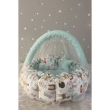 Jaju Baby Orman Açılır - Kapanır Oyun Minderi Cibinlik Aparatlı Babynest - 120 x 120 cm - Açık Yeşil