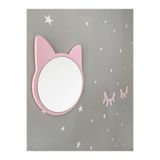 Jaju Baby Pembe Kedi Ayna, Çocuk Odası Dekoratif Aynası, 37x32 cm