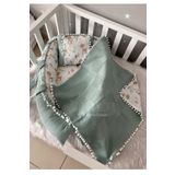 Jaju Baby Pike Kumaş Ve Poplin Kumaş Ceylan Tasarım Ponponlu 3'lü Babynest Set