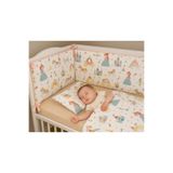 Jaju Baby Prenses Desenli Bebek Uyku Seti, 80x130 cm, Çok Renkli, 7 Parça Nevresim Takımı ve Kenar Koruma