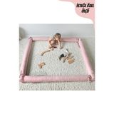 Jaju Baby Pudra Montessori Yatak Bariyer, 80x130 cm, Organik Pamuk, Fermuarlı