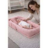 Jaju Baby Pudra Pembe Babynest Lüx Taşınabilir Çantalı Bebek Yuvası-Yatağı Babynest Seyahatte, Araçta, Otelde