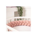 Jaju Baby Pudra Renk 90x190 cm 3 Örgü Koruma Montessori/Beşik Yatak Koruyucu