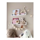 Jaju Baby Raf Boyalı Çıtası Naturel 60 cm Çocuk Odası 2`li Montessori Kitaplık Raf Mobilya