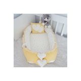 Jaju Baby Sarı Yıldızlı Nest Anne Yanı Bebek Yatağı Bebek Yuvası