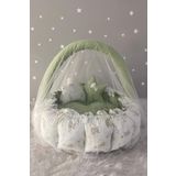 Jaju Baby Sevimli Ayıcık Yeşil Açılır - Kapanır Oyun Minderi Cibinlik Aparatlı Babynest