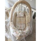 Jaju Baby Sevimli Ceylan Lüx Tasarım Babynest Set Pamuk Malzemeden Üretilmiştir - Cappuccino