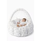 Jaju Baby Sevimli Gri Mickey Açılır Kapanır Oyun Minderi, Cibinlik Tül ve Oyuncak Aparatlı Babynest