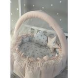 Jaju Baby Somon Renk Açılır - Kapanır Oyun Minderi Cibinlik Aparatlı Babynest - 120 x 120 cm
