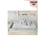 Jaju Baby Su Yeşili 120x200 Montessori Yatak Bariyer Beşik Kenar Koruma Özel Ölçü