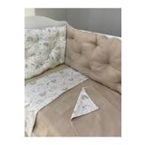 Jaju Baby Waffle Pike Kumaş Ve Dağ Desenli Kombin 90x190 Montessori Nevresim Takımı Ve Kenar Koruma