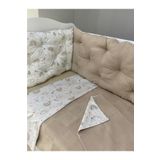 Jaju Baby Waffle Pike Kumaş Ve Dağ Desenli Kombinli 60x120 Nevresim Takımı Ve Kenar Koruma