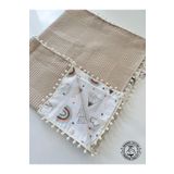 Jaju Baby Waffle Pike ve Müslin Ponponlu Battaniye Çok Amaçlı Battaniye 100x100 cm