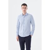 Jakamen Açık Mavi Slim Fit Klasik Yaka Uzun Kol Klasik Model Gömlek - XL