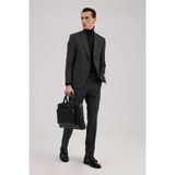 Jakamen Antrasit Slim Fit Kırlangıç Yaka Çizgili Takım Elbise - 6 Drop - 52